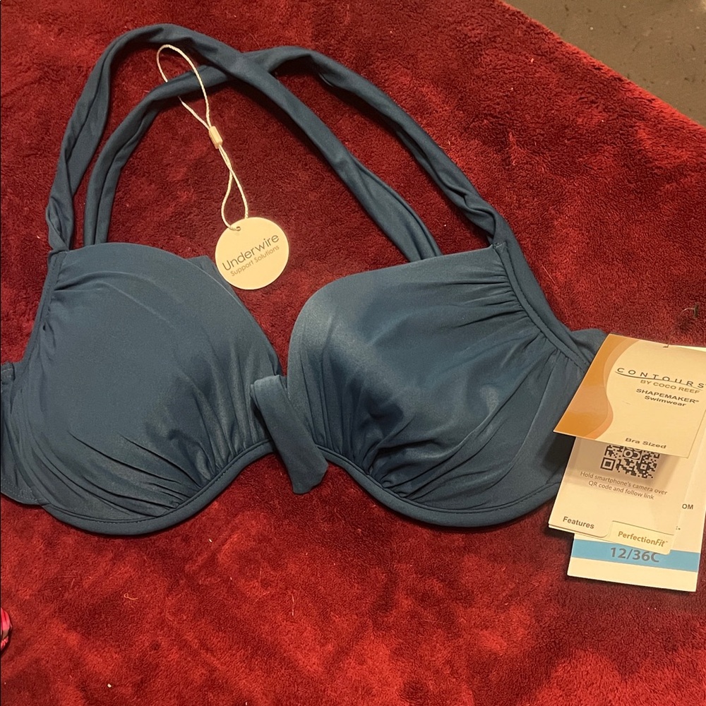 NWT Coco Reef Contour Teal Underwire Bikini top